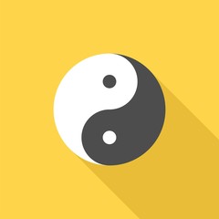 Chinese philosophy yin and yang sign icon