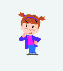 White girl thoughtful and happy.