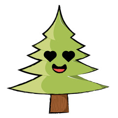 kawaii pine tree icon