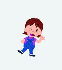 White girl doing the OK sign with his hand.