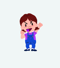 White girl cheering enthusiastically.