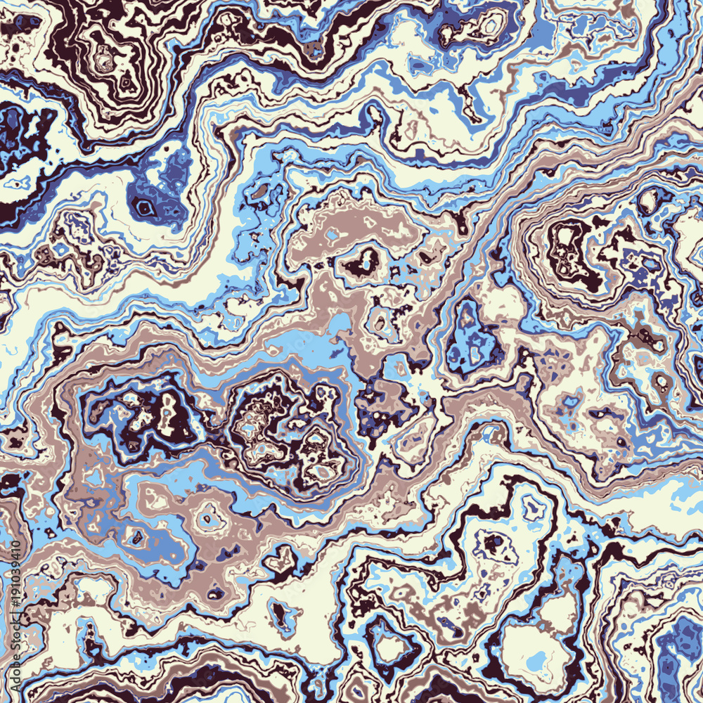 Poster Abstract vector background. Curved irregular lines. Pattern based on fractal image. Imitation of a marble texture.