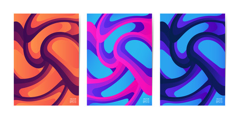 Vector illustration: Set of Fluid color covers