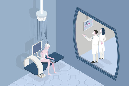 Patient in a Futuristic Hospital Horizontal