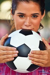 Soccer Mom Holding Soccer Ball © dtiberio