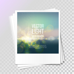photo frame on a transparent background with blurred images. Vector illustration.EPS10