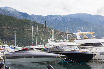 Many private yachts at the pier.