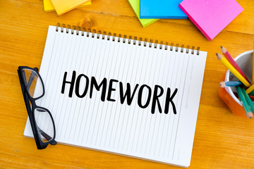 book top view Conceptual of homewor School notebook
