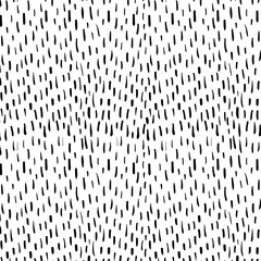 Hand drawn vector doodle pattern with black lines on white background for textile, clothing and graphic design - obrazy, fototapety, plakaty