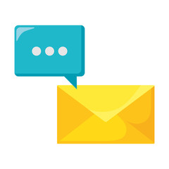 envelope and speech bubble