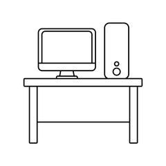 desk with computer icon