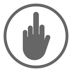 FUCK YOU gesture symbol in circle. Vector icon