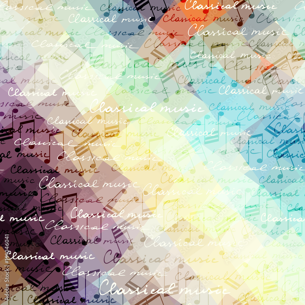 Aufkleber classical music background pattern with the notes.