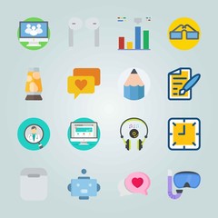 Icon set about Digital Marketing. with computer, magnifier and social website