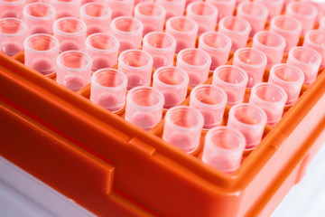 orange tip box for scientific experiment and Medical Research. Scientific card, poster and cover.