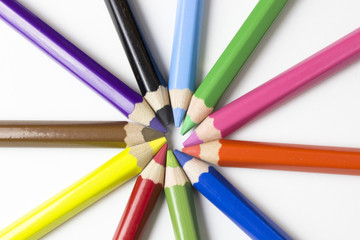 Color pencils on white background. Free royalty images.