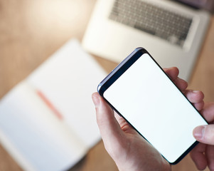 Smartphone in hands theme
