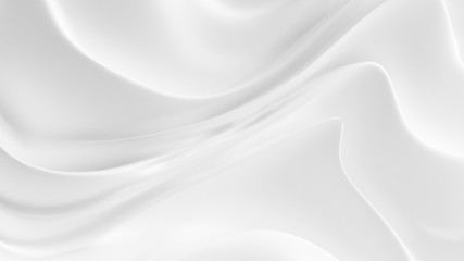 Elegant white background with drapery fabric. 3d illustration, 3d rendering.