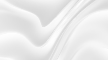 Elegant white background with drapery fabric. 3d illustration, 3d rendering.