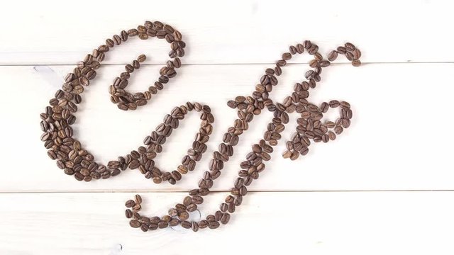coffee word made from coffee beans