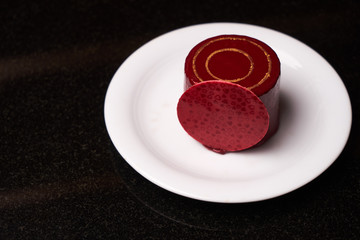 Glamor cake on pink background