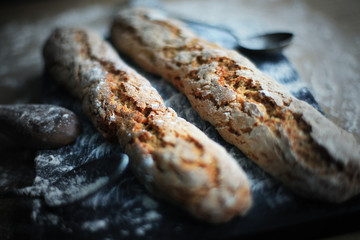 Cookies biscotti with almonds on the old Italian recipe