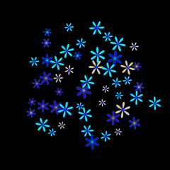 Pretty Floral Pattern with Simple Small Flowers for Greeting Card or Poster. Naive Daisy Flowers in Primitive Style. Vector Background for Spring or Summer Design.