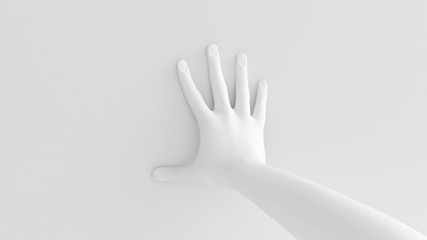 White background 3d hand gesture. 3d illustration, rendering.