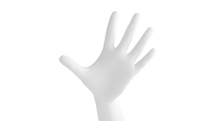 White background 3d hand gesture. 3d illustration, rendering.