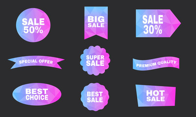 Set geometric label sales and advertisement promotion of shopping.