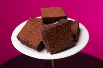 Fototapeta na wymiar Chocolate brownie pieces
