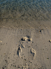 Foot prints on the beach