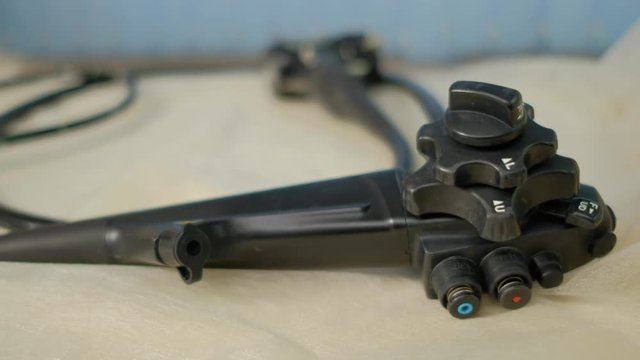 Gastroscopy device in a medical room