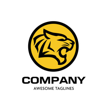 Tiger head vector logo concept. Tiger head silhouette sign. Bengal tiger head creative illustration