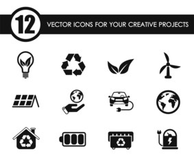 alternative energy vector icons for your creative ideas