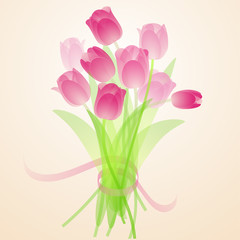 Spring fresh bouquet of tulips
