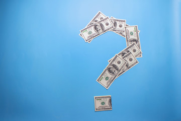 dollar in a form of question mark