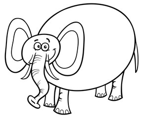 cute elephant cartoon character coloring book