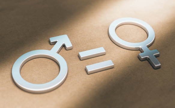Parit&eacute; et &eacute;galit&eacute; de salaire entre hommes et femmes au travail. Concept