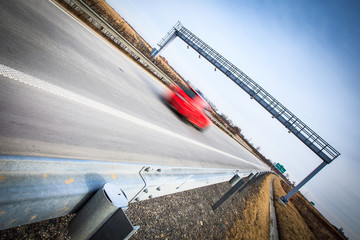 Highway traffic - motion blurred cars on a highway