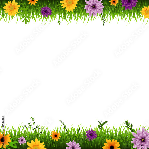 "Grass And Flowers Border" Stock image and royalty-free vector files on ...