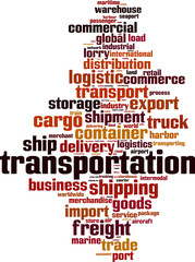 Obraz premium Transportation word cloud