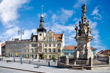  town hall,  historical town center of town Kladno, Central Bohemia, Czech republic