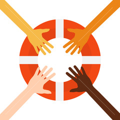 helping hands concept icon vector
