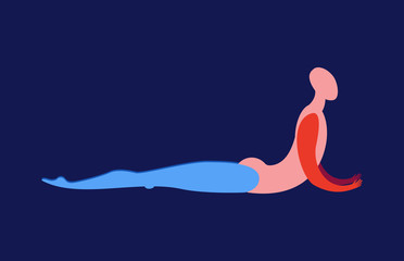 modern linear drawing of a yoga pose surya-namaskar asana bhujangasana