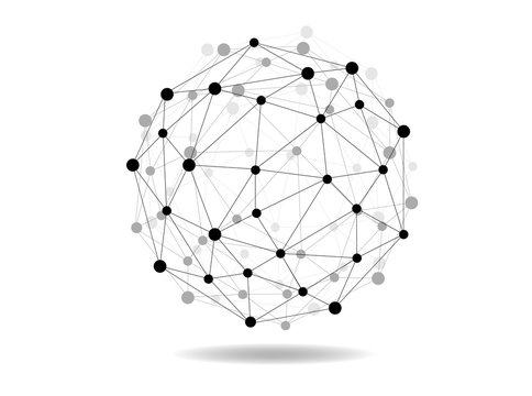 Vector Wireframe Connecting Earth Sphere.