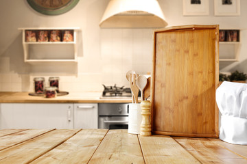 desk in kitchen of free space 