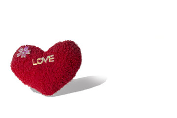 Red heart isolated from white background.