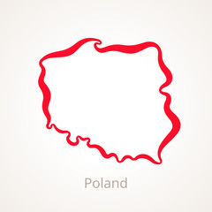 Naklejka premium Polska - mapa konspektu