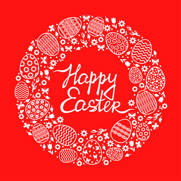 Easter decorative round card